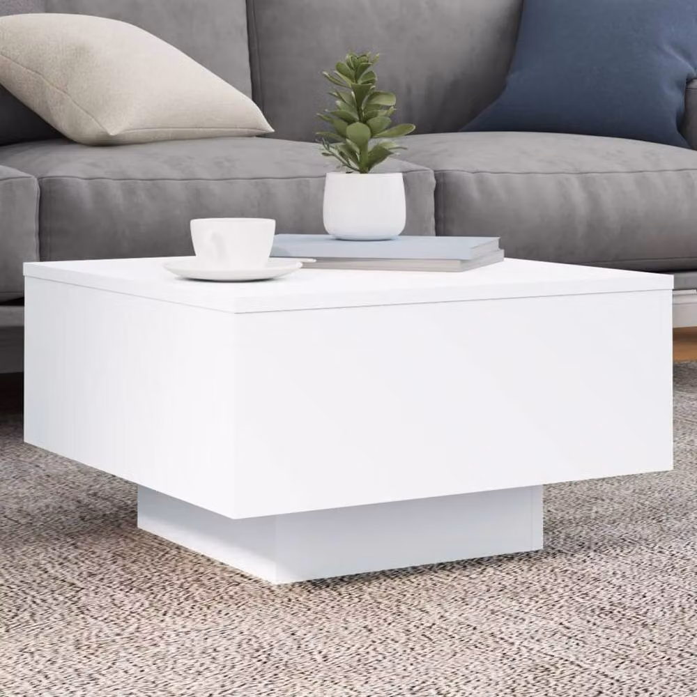 Berkfield Home Modern White Glossy Square Coffee Table, W/D/H: 55 x 55 x 31 cm – 2