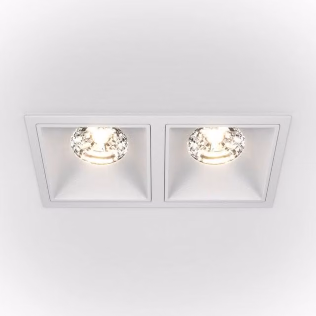 Netlighting Maytoni Alfa LED Twin Recessed Downlight in White, 2250lm, 3000K, Dimmable
