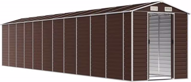 Berkfield Home Brown Galvanised Steel Gable Garden Shed W/D/H: 191 x 980 x 198 cm
