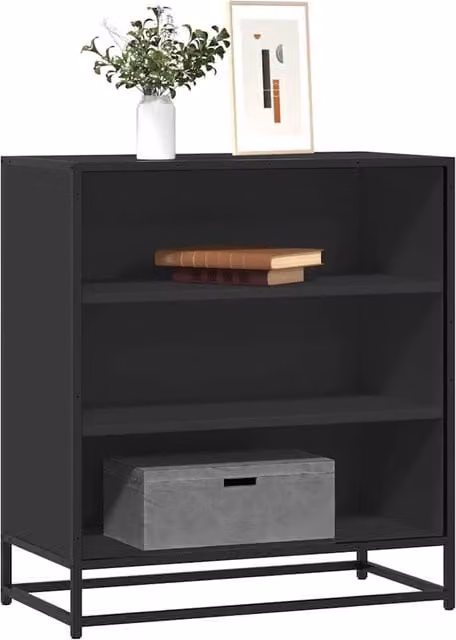 Berkfield Home Industrial Sideboard in Black, MDF and Metal, W/D/H: 68 x 35 x 76 cm