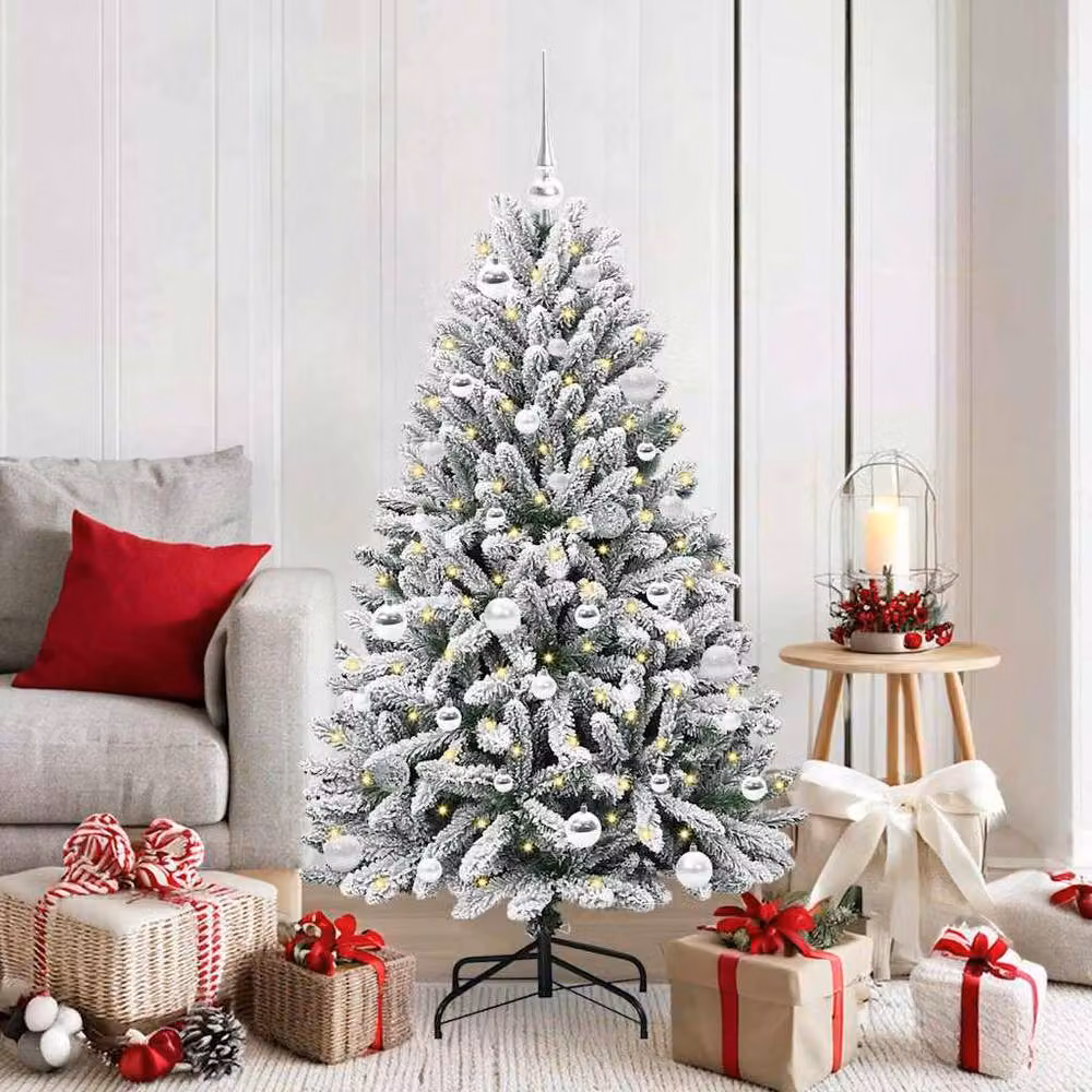 Berkfield Home Elegant Artificial Christmas Tree in Green and White, Height: 150 cm – 2