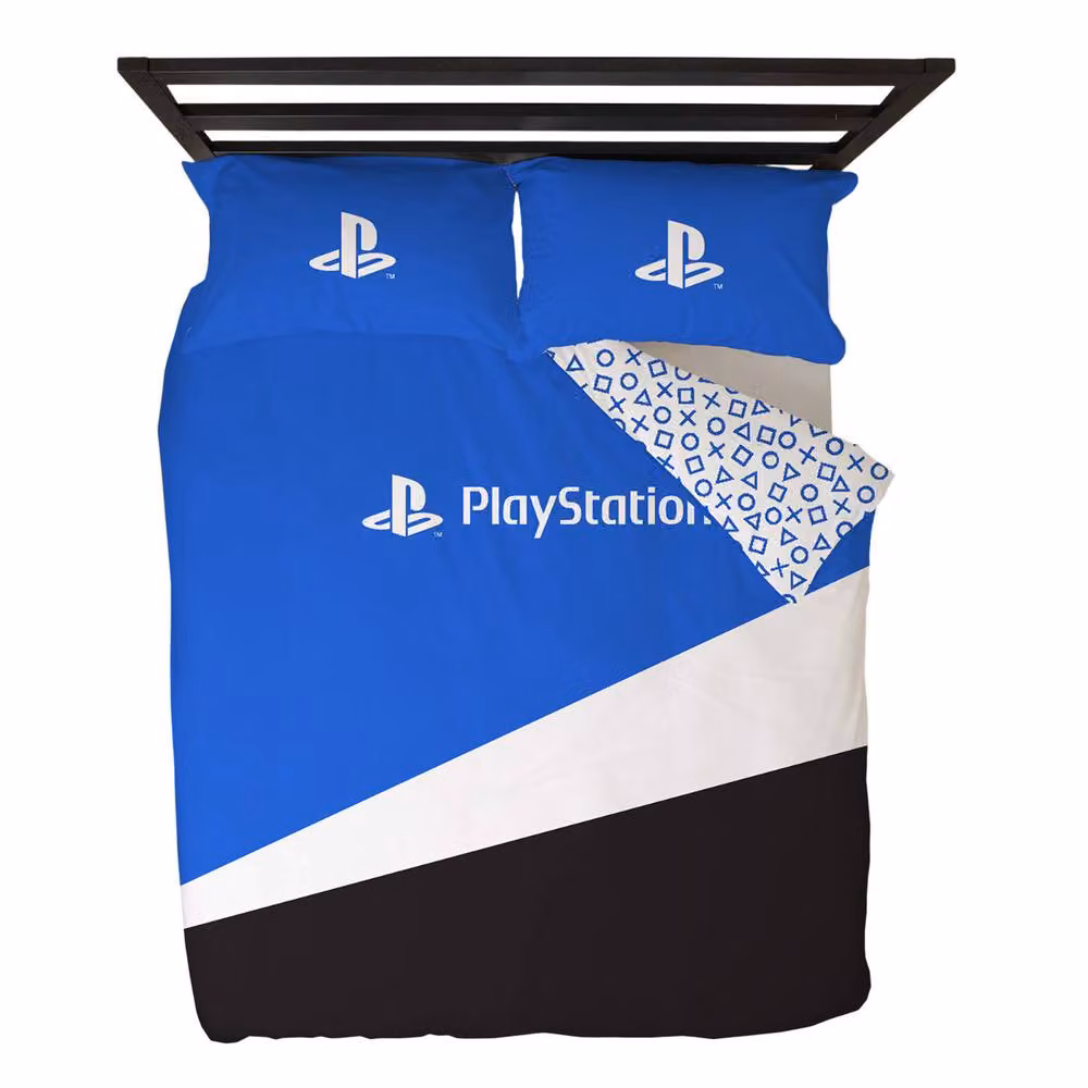 Playstation Reversible Graphic Duvet Set and Pillowcase in Blue, W: 140 cm, L: 200 cm – 2