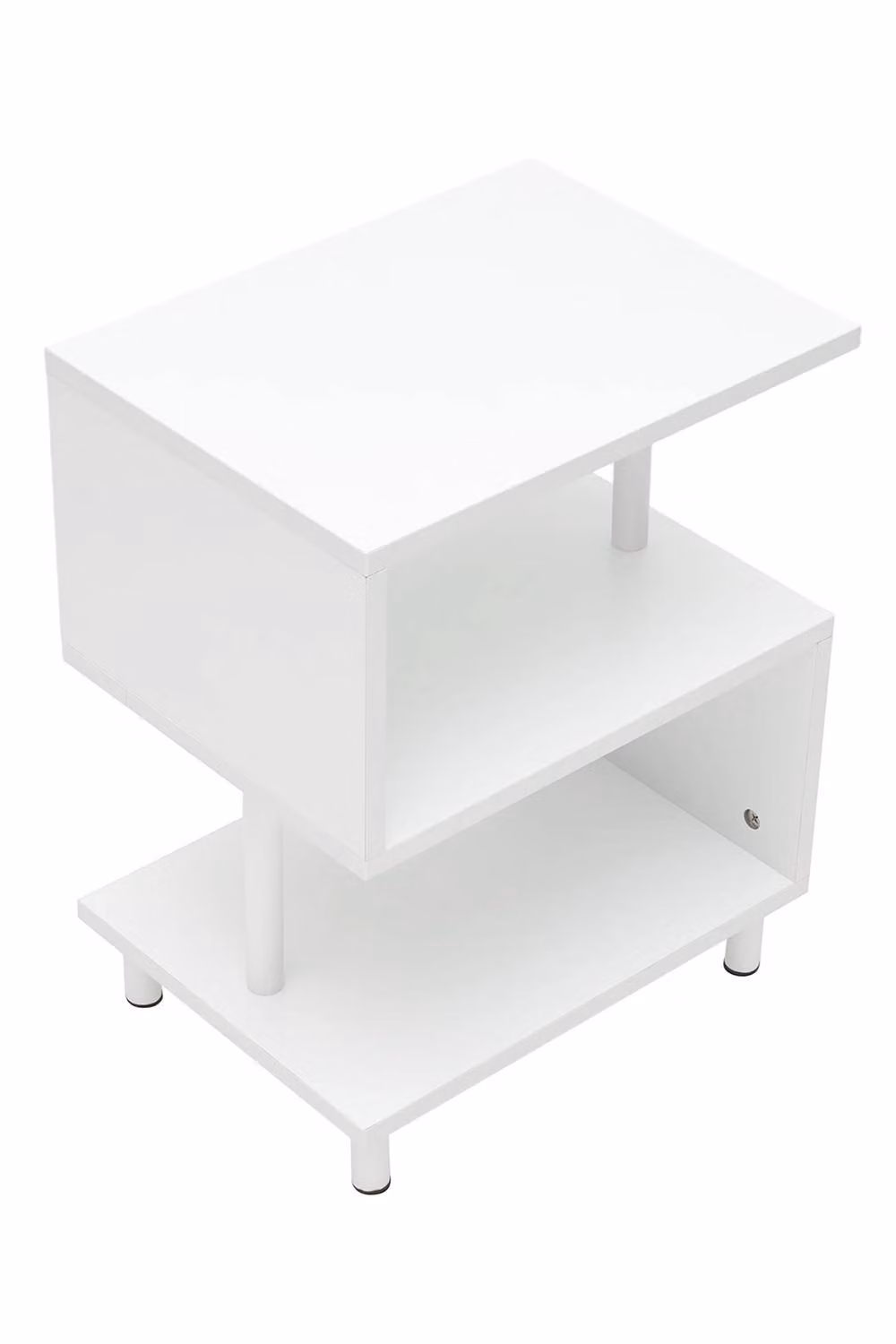 Living and Home 3-Tier S-shaped Wooden Side Table in White – 2