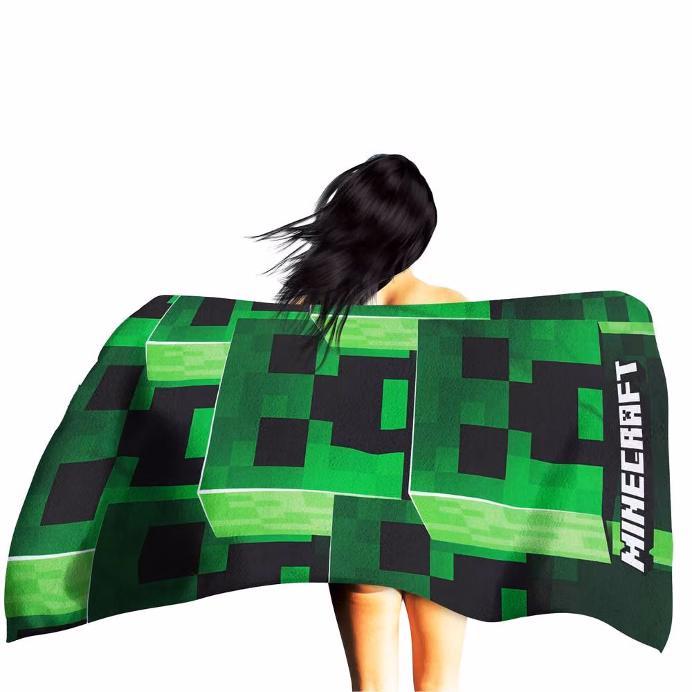 Minecraft Green Cotton Tower Towel, W/H: 70 x 140 cm – 2