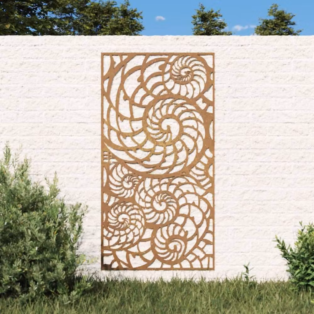 Berkfield Shell Design Metal Wall Decoration, Brown, W: 105 cm, H: 55 cm – 2