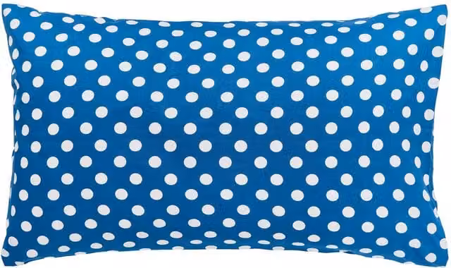 Land & Shore Willa Cotton Dotted Standard Pillowcase Pair, Blue/Red