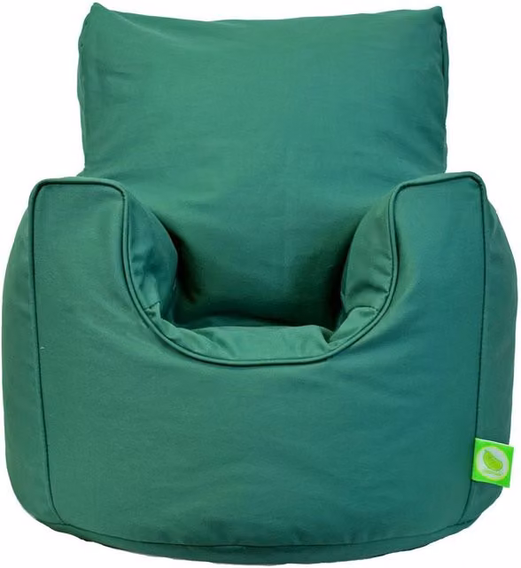 Bean Lazy Cotton Twill Bean Bag Arm Chair for Toddlers in British Racing Green, Small – 1