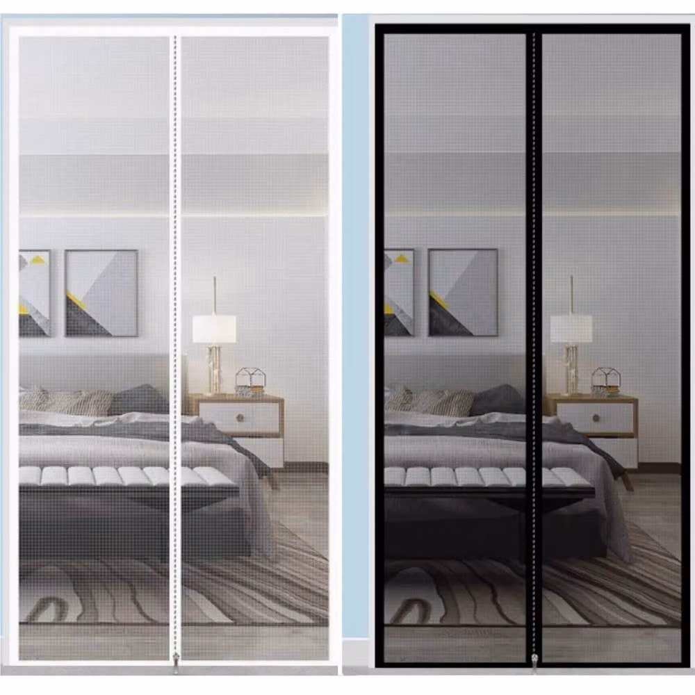 FLAVORA Black Magnetic Zip Pet Screen Curtain, W: 100 cm, H: 130 cm – 3