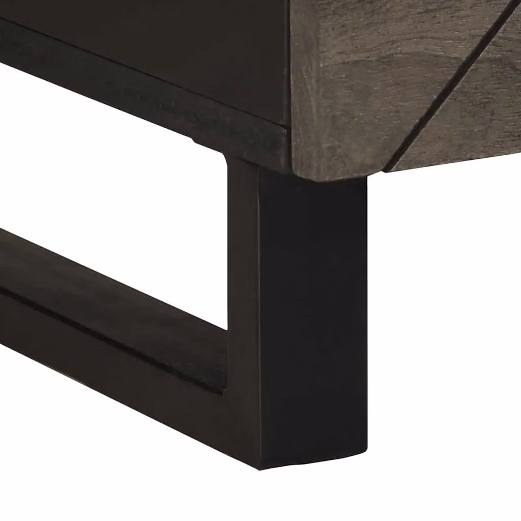 Berkfield Home Black Mango Wood Coffee Table W: 80 cm, D: 54 cm, H: 40 cm – 5