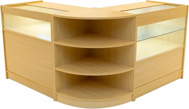 Monstershop Harmonia LED Shop Counter Set B900, C900 & LM60 in Maple Beige – 1