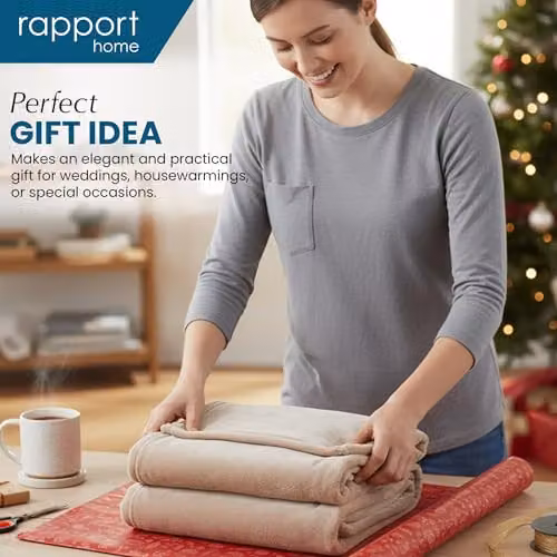 Rapport Home Beige Faux Fur Polyester Throw Blanket, W/D/H: 150 x 200 cm – 5