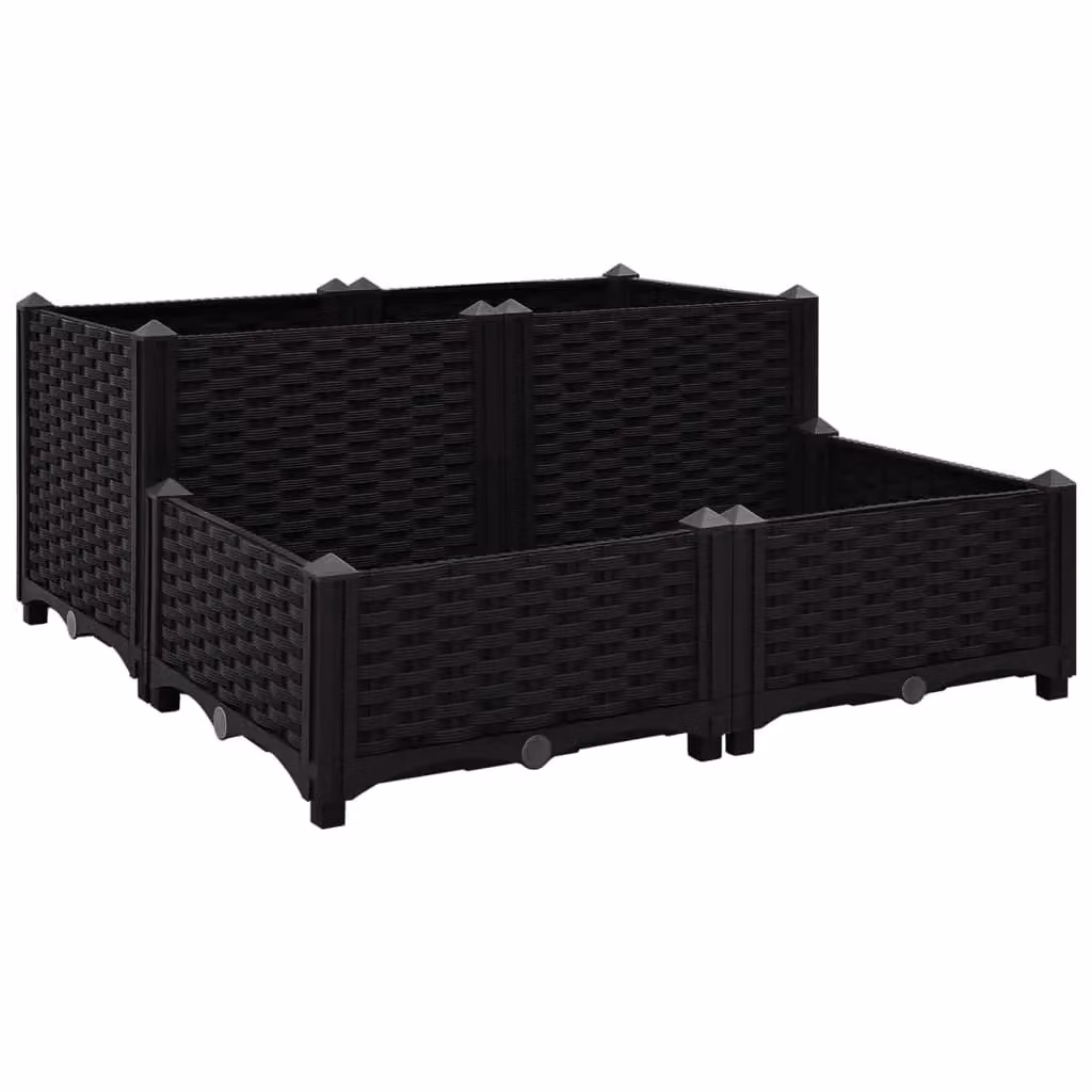 Berkfield Home Black Polypropylene Raised Bed W/D/H: 80 x 80 x 38 cm – 2