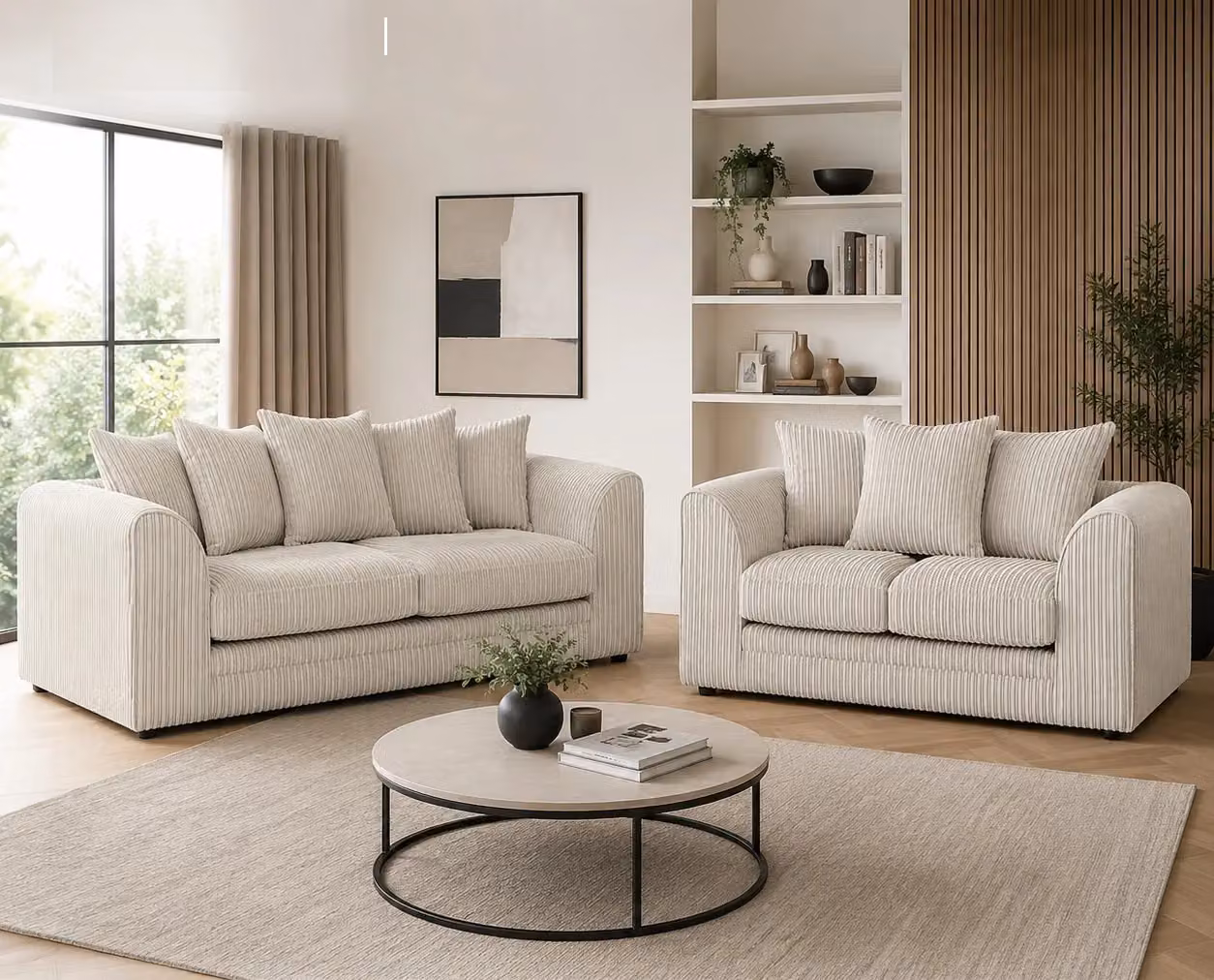 SquareBoxx Lennox 3+2 Sofa Set in White – 2