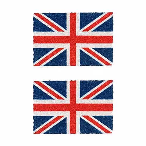 Nicola Spring Union Jack Coir Door Mats, Pack of 2, Multicolour, W: 60 cm, D: 40 cm – 1