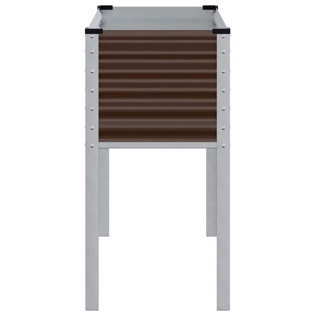 Berkfield Brown Steel Garden Planter Tub, W/D/H: 100 x 41 x 90 cm – 3