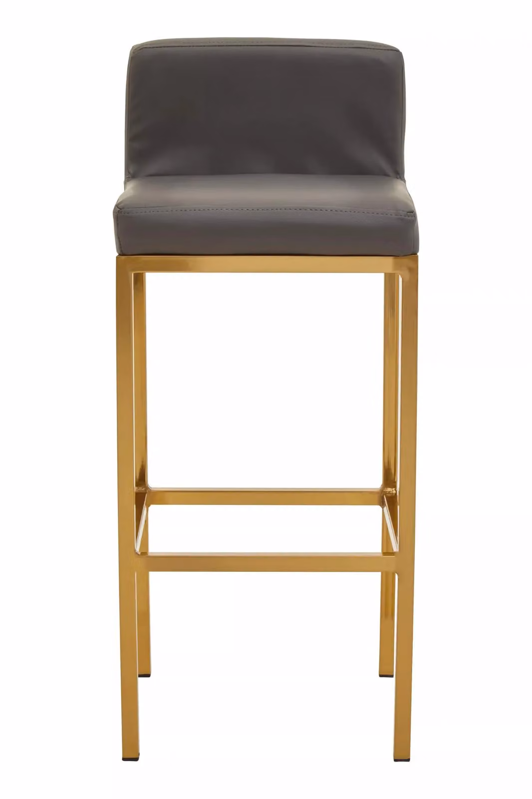 Orsina Baina Grey Faux Leather Bar Chair with Gold Metal Frame – 2