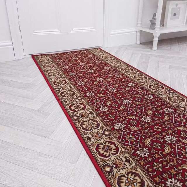runrug Bidjar Oriental Hallway Runner Rug in Red, Non-Slip and Hardwearing, W: 66 cm, L: 360 cm – 1