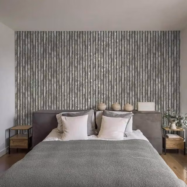 Crown Carbon Oxidize Abstract Wallpaper in Grey and Petrol