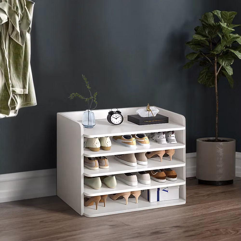 Living and Home 5-Tier Wooden Shoe Cabinet in White, Width: 62 cm – 2