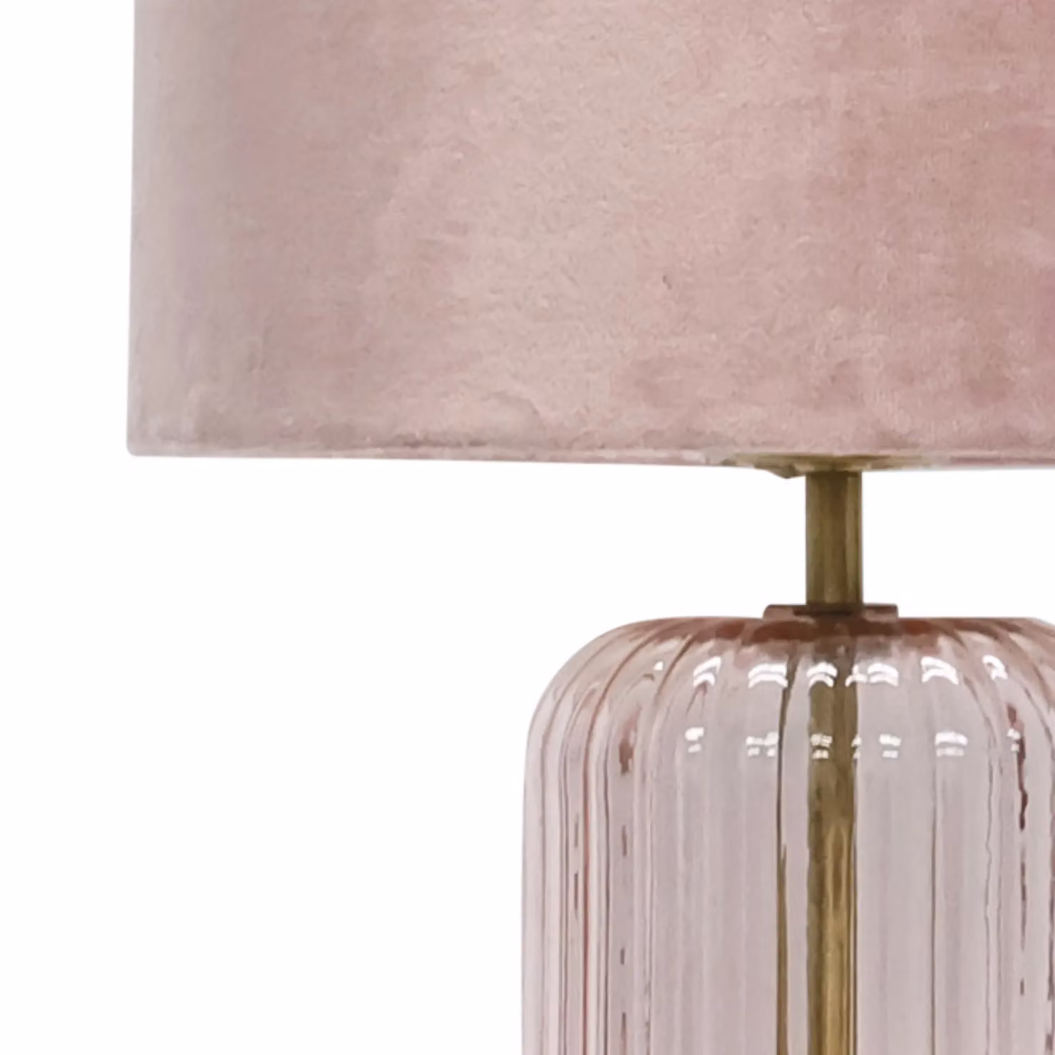 First Choice Lighting Walpole Blush Glass and Antique Brass Table Lamp with Pink Shade – 2