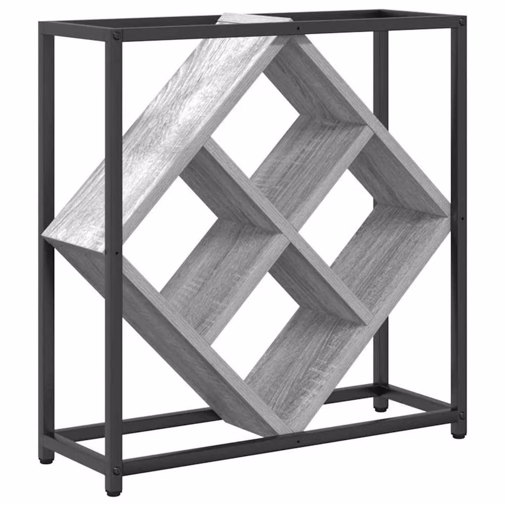 Berkfield Home Sonoma Modern Wine Rack, Grey, W: 51 cm, D: 18 cm, H: 52.5 cm – 3