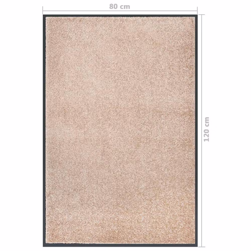 Berkfield Home Non-Slip Rectangular Doormat in Beige, W: 80 cm, L: 120 cm – 4