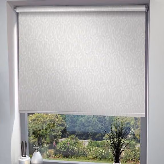 Terrys Made to Measure Semi-Transparent Roller Blind in White Plain Textile