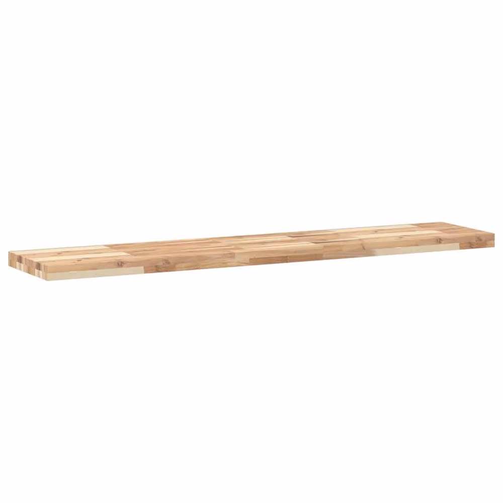 Berkfield Home Floating Shelf in Brown Untreated Solid Acacia Wood, W/D/H: 140 x 30 x 4 cm – 2