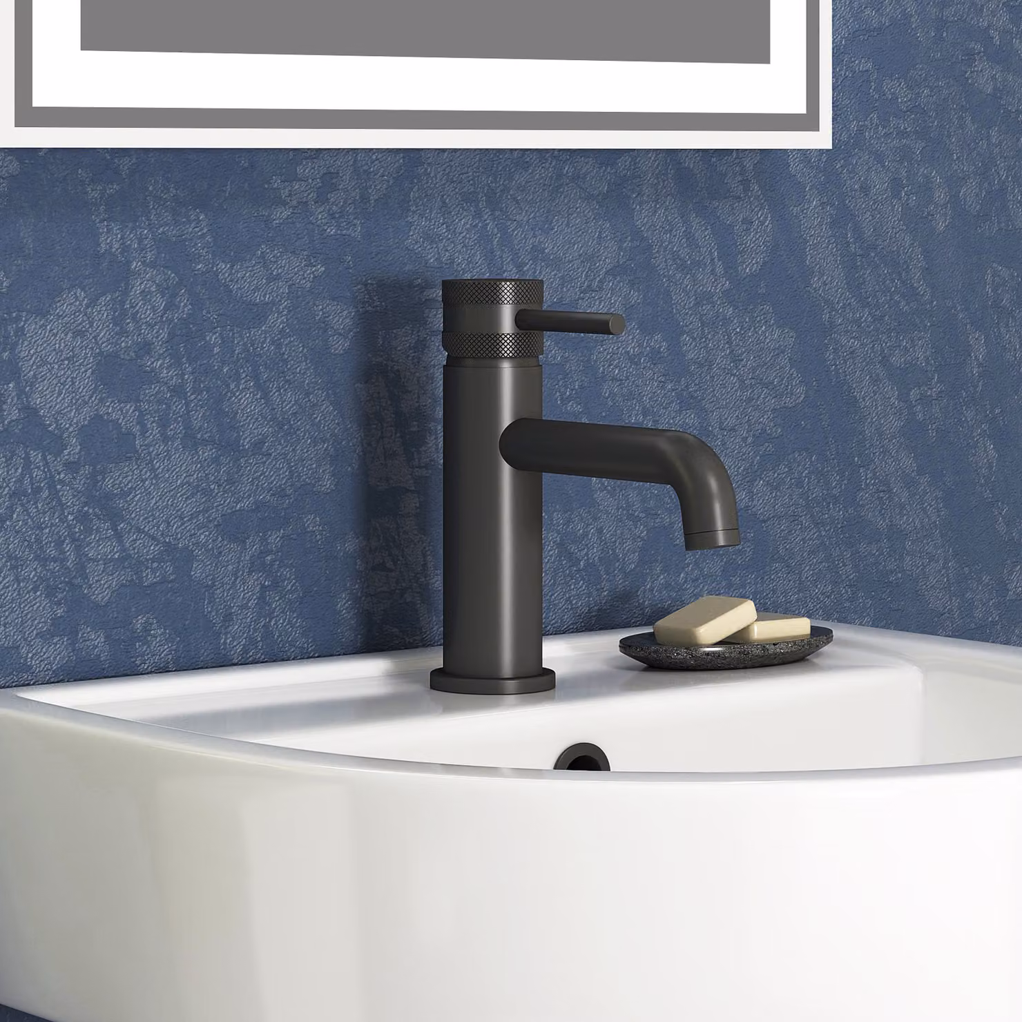Royal Bathrooms Core Round Mono Basin Mixer Tap in Matt Black