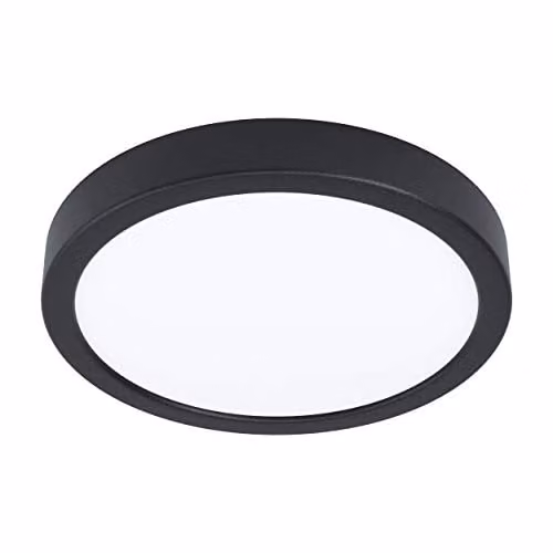 Loops Round Surface Mounted LED Wall and Ceiling Light, Black, 210 mm, 16.5W, 3000K Warm White