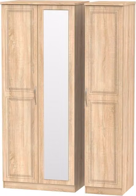 2 U Stafford Triple Mirror Wardrobe in Natural