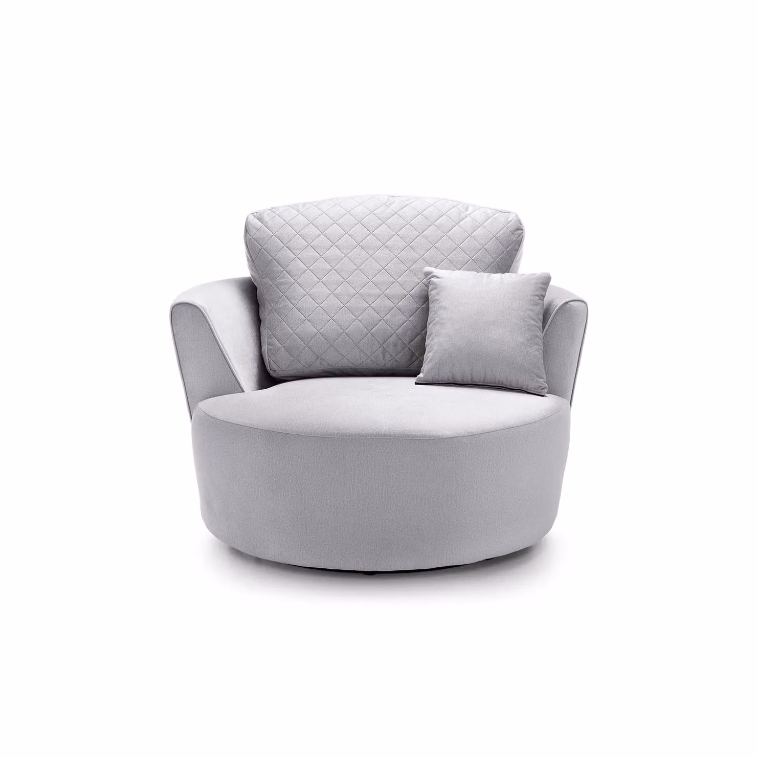 Abakus Direct Chicago Swivel Tub Armchair in Light Grey Velvet, W/D/H: 115 x 115 x 90 cm – 2