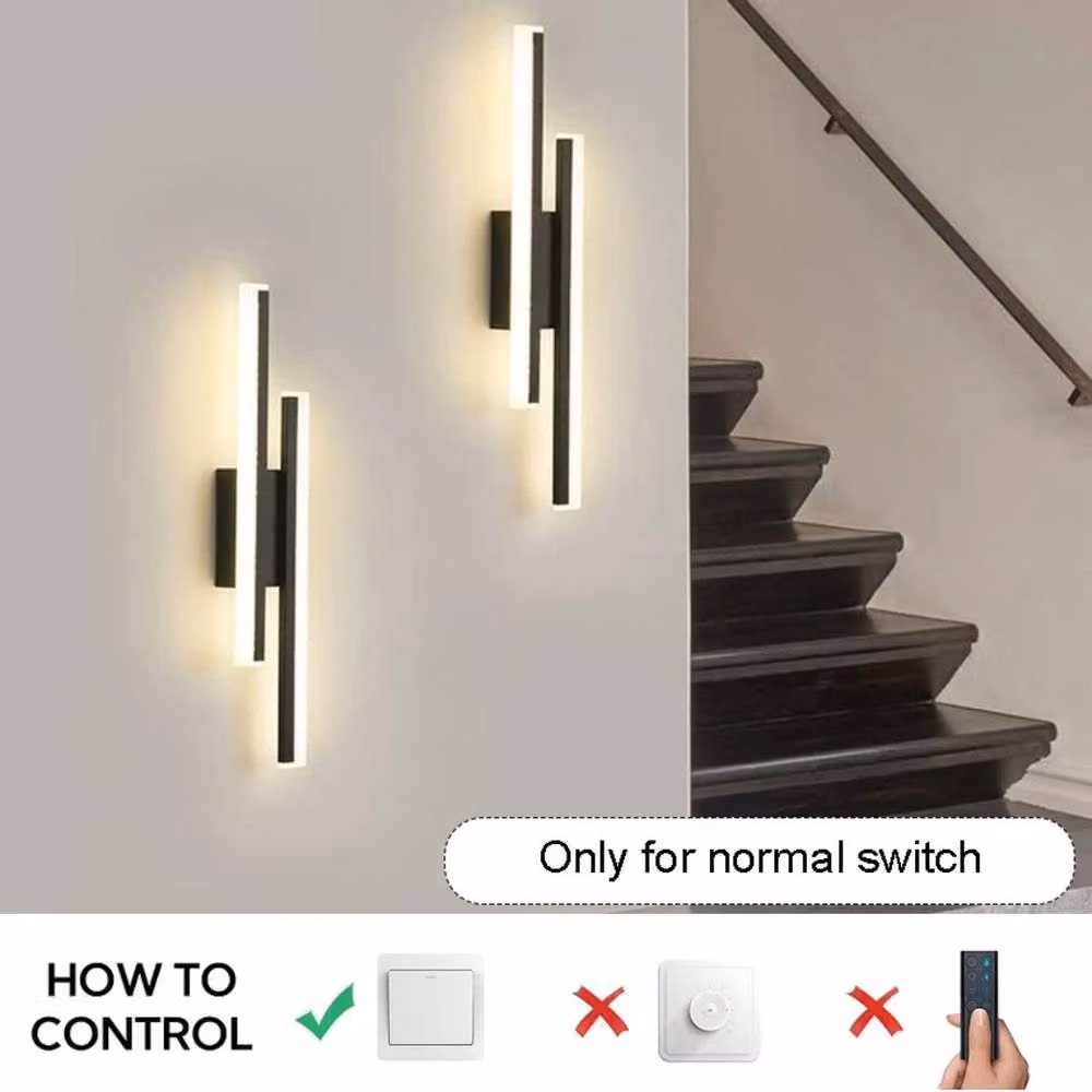 Kelvenix Modern LED Wall Light in Black with Warm White 3000K Acrylic and Metal Finish – 4