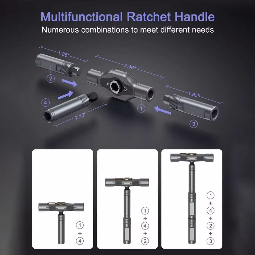 FLAVORA 24-in-1 Magnetic Manual Screwdriver Repair Tool Kit in Black – 4
