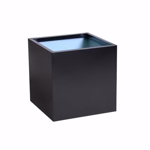 Primrose Black Cube Ornamental Galvanised Steel Outdoor Planter 50cm