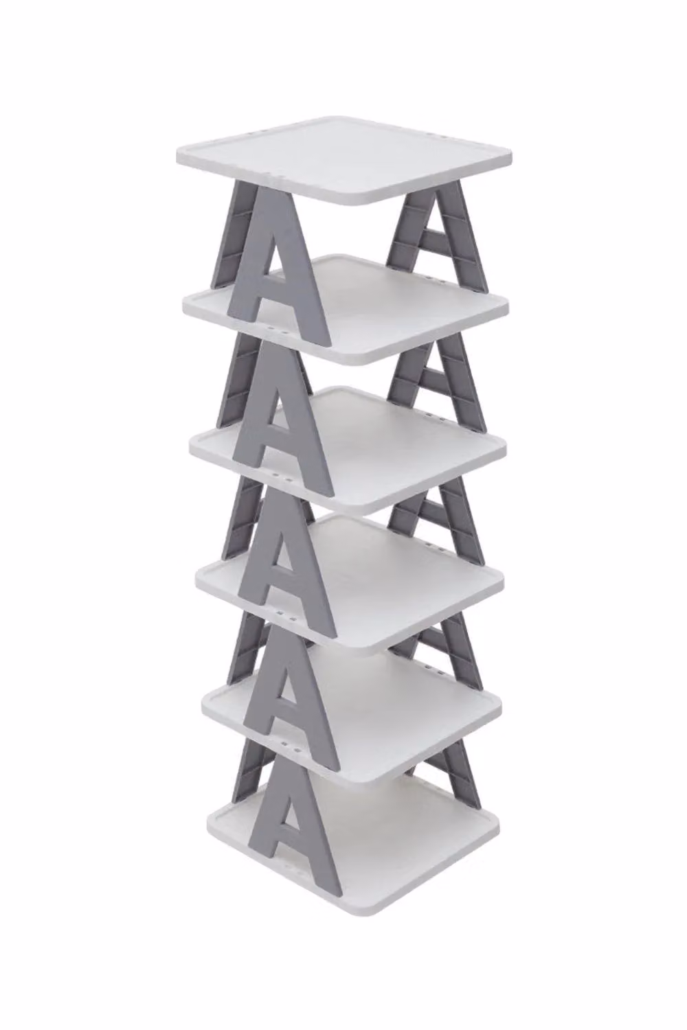 H&O Direct 6-Tier Folding Plastic Shoe Rack in Grey – 2