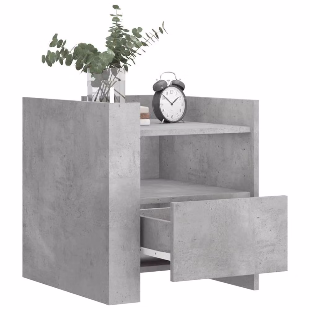 Berkfield Home Bedside Cabinet in Concrete Grey, W/D/H: 45 x 50 x 50 cm – 2