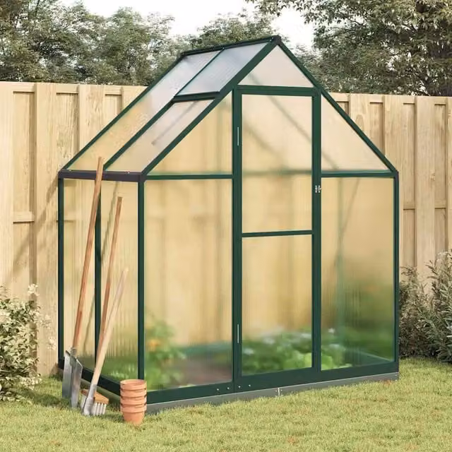 Berkfield Home Greenhouse with Base Frame, Green, W/D/H: 169 x 114 x 202 cm