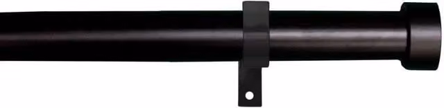 Blinds Outlet Metal Extendable Eyelet Curtain Pole with Crystal Ball Finials in Black, Length: 120 cm