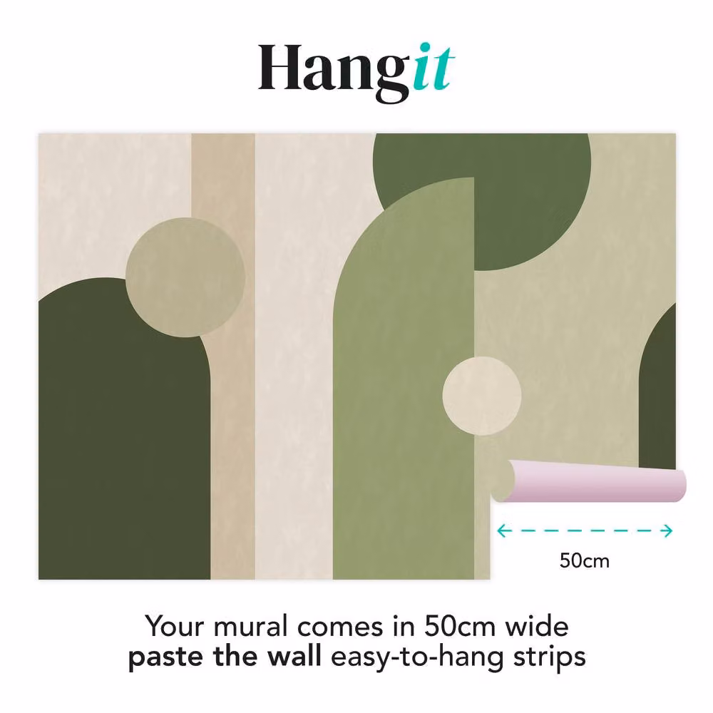 Superfresco Easy Curve & Arch Geo Green Geometric Retro Wall Mural W: 300 cm, H: 280 cm – 2