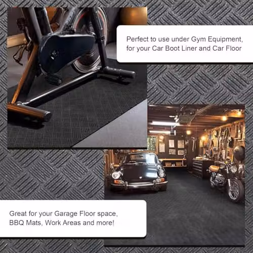 Oseasons Non-Slip Heavy Duty Floor Mat with Diamond Plate Design, W/D: 120 x 120 cm – 4