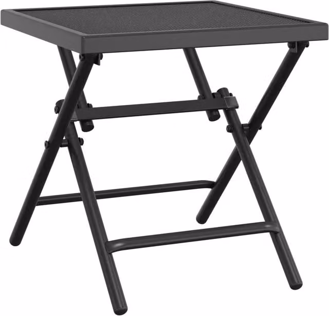 Berkfield Home Folding Garden Table in Anthracite Black Steel Mesh, W/D/H: 38 x 38 x 38 cm