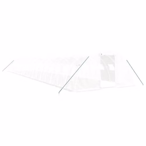 vidaXL Greenhouse with White Steel Frame, W: 20 m, D: 4 m, H: 2 m