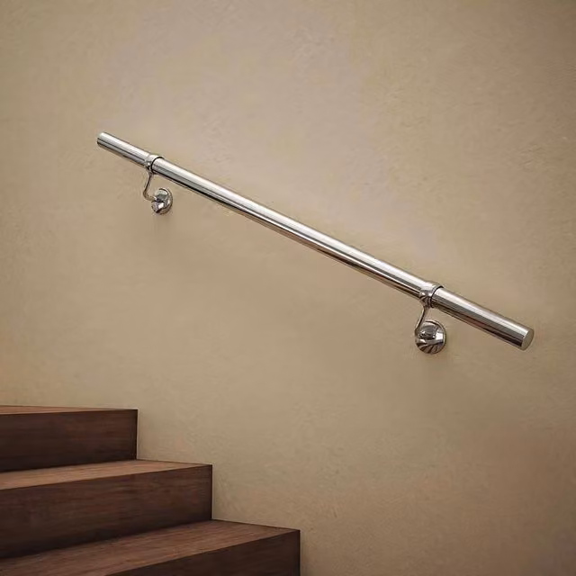 Forgeworks Polished Stainless Steel Indoor Stair Handrail Kit in Silver