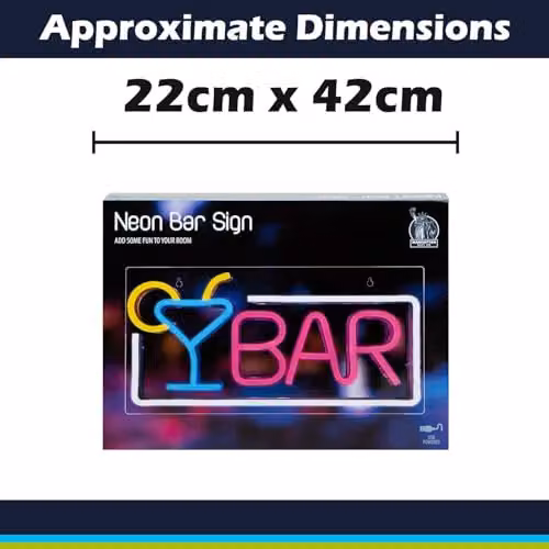 VFM e-Store Bar Sign Mancave Neon Light, USB Powered, Multicolour, W: 22 cm, H: 42 cm – 2