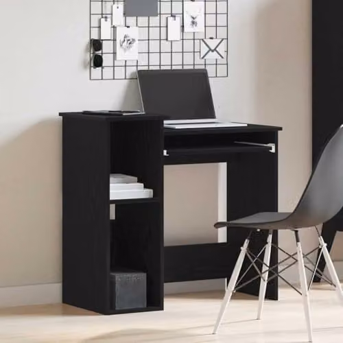 vidaXL Modern Desk with Shelves in Black, W/D/H: 84 x 40 x 78 cm – 2