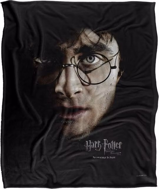 LOGOVISION Harry Potter Deathly Hallows Part 1 Poster Super Soft Fleece Throw Blanket, White and Multicolour, W/D/H: 152 x 127 cm – 6