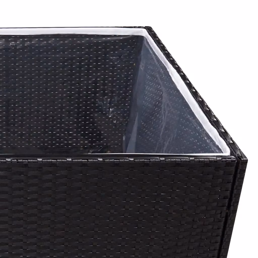 Berkfield Home Black Poly Rattan Garden Planter Tub W/D/H: 80 x 80 x 80 cm – 2