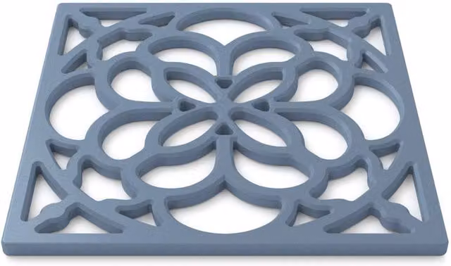 Zeal Square Silicone Non-Slip Heritage Trivet Mat in Blue, W/D/H: 18 x 18 x 1 cm – 2