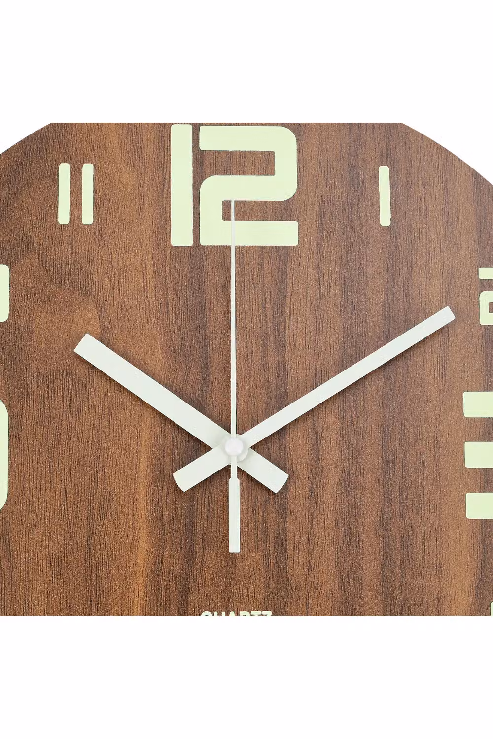 Living and Home Modern Luminous Wood Silent Wall Clock, Brown, Diameter: 30.48 cm – 4